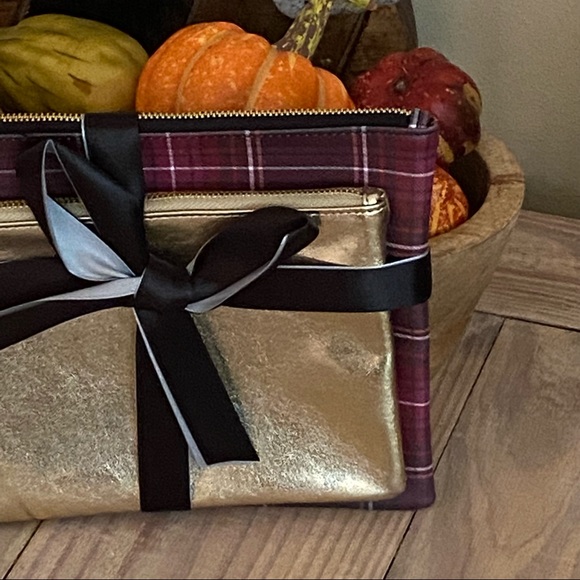 LOFT Plaid & Gold Bag Set - NEW! - Picture 5 of 6